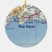  kaart voor nieuwe Haven CT Keramisch Ornament (Achterkant)