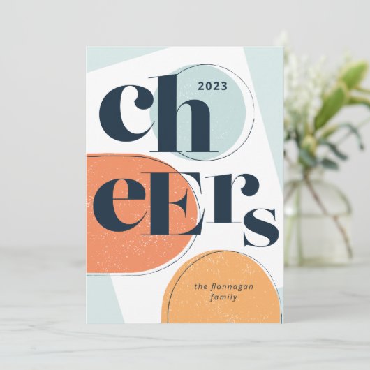 Kaart voor nieuwjaar moderne feestdag (Staand voorkant)