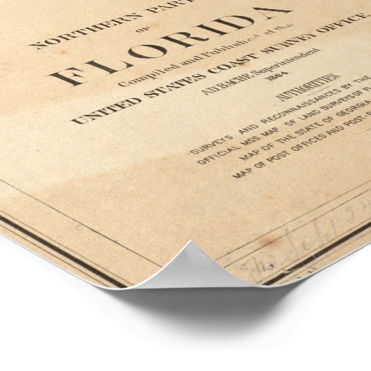 kaart voor Noord-Florida Poster (Hoek)