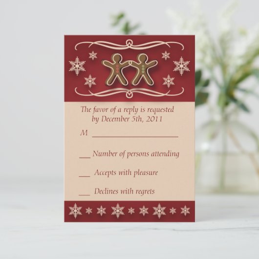 Kaart voor ontbijtKerstmis RSVP-respons (Staand voorkant)