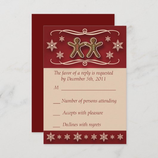 Kaart voor ontbijtKerstmis RSVP-respons (Voorkant / Achterkant)