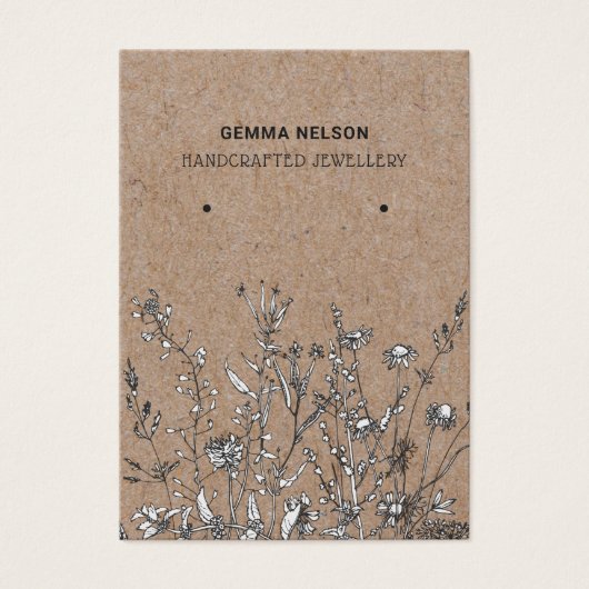 Kaart voor oormerking ・ Rustic Kraft Wildflower (Voorkant)