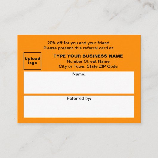 Kaart voor Oranje verwijzing van winkel of winkel (Voorkant)