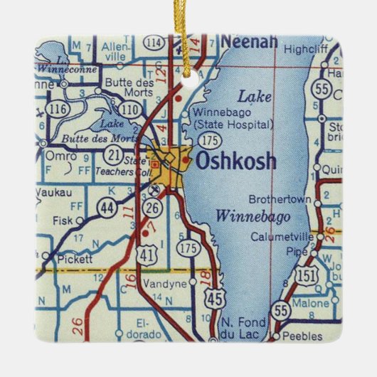  kaart voor Oshkosh Keramisch Ornament (Voorkant)