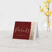 Kaart voor ouders, Bourgogne, Gold Foil (Gele Bloem)