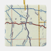 kaart voor Ozona TX Keramisch Ornament (Voorkant)