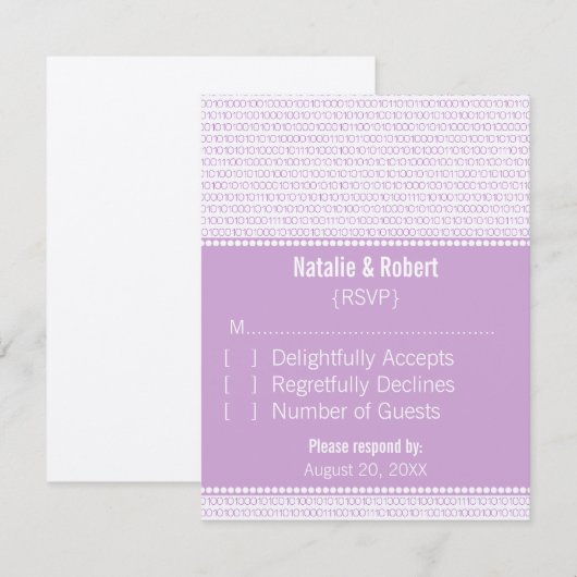 Kaart voor Paarse grafische binaire codecodering (Voorkant / Achterkant)