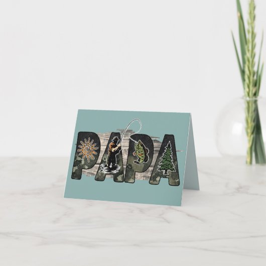 Kaart voor papa; vader; opa; vis (Voorkant)