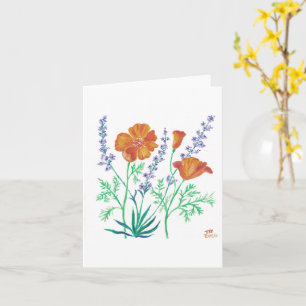 Kaart voor papaver en lavendel