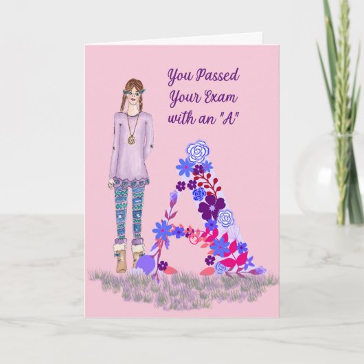 Kaart voor Passed Exam met een "A" (Voorkant)