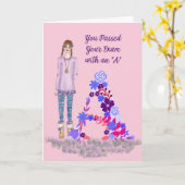 Kaart voor Passed Exam met een "A" (Gele Bloem)