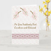 Kaart voor pensionering met roze bloemen (Gele Bloem)