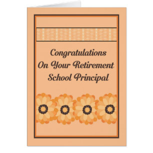 Kaart voor pensionering schoolhoofd met bloemen