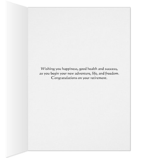 Kaart voor pensionering voor je nichtje in blauw (Binnen (Rechts))