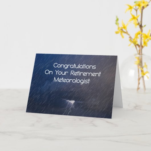 Kaart voor pensionering voor meteoroloog, Stormy W (Gele Bloem)