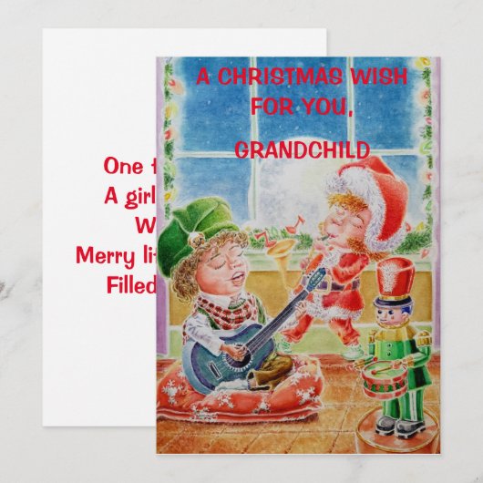 Kaart voor persoonlijke grootkinderen (Voorkant / Achterkant)