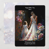 Kaart voor persoonlijke illustratie van Floral mam (Voorkant / Achterkant)