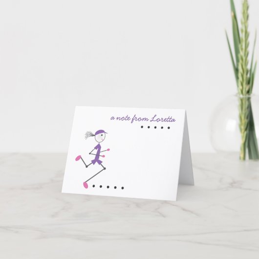 Kaart voor persoonlijke Lady Running Note (Voorkant)