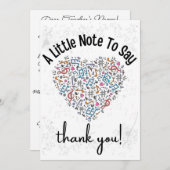 Kaart voor persoonlijke muziekdocenten (Voorkant / Achterkant)