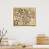 Kaart voor Perzië - Arabië - 1721 Poster (Keuken)