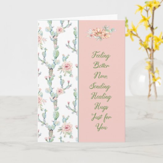 Kaart voor Pheumonia met Cacti. (Gele Bloem)
