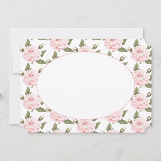 Kaart voor platte notering of roze roze roze rozen (Voorkant)