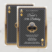 Kaart voor pokerspelen Casino Birthday uitnodiging (Voorkant / Achterkant)