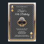 Kaart voor pokerspelen Casino Birthday uitnodiging<br><div class="desc">Poker-speelkaart Casino Gold-verjaardagsuitnodiging. Casino-thema gouden glitter-uitnodiging,  Black Clubs Poker. 18e 21e 30e 40e 50e 70e 90e 100e,  elke leeftijd. Voor verdere aanpassing,  te klikken gelieve de knoop "van de Aanpassing het"en ons ontwerphulpmiddel te gebruiken om deze sjabloon te wijzigen.</div>