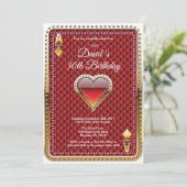 Kaart voor pokerspelen Casino Birthday uitnodiging (Staand voorkant)