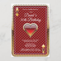 Kaart voor pokerspelen Casino Birthday uitnodiging