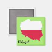 Kaart voor Poolse vlag Magneet (Voorkant / Achterkant)
