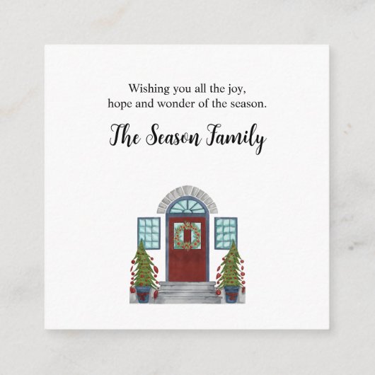 Kaart voor prettige kerstbedekking (Achterkant)