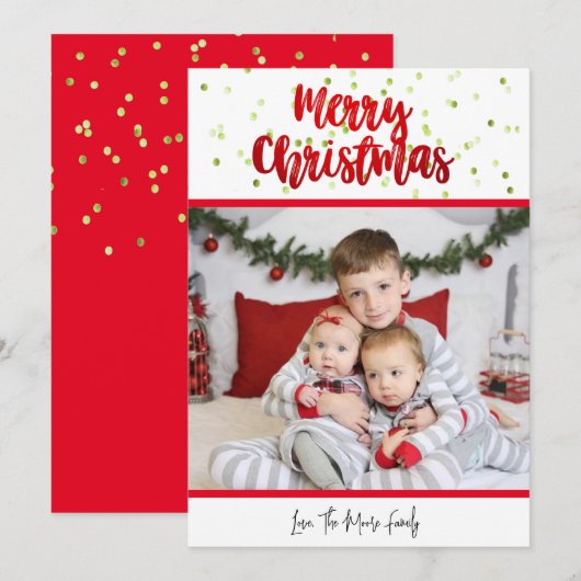 Kaart voor prettige kerstConfetti (Voorkant / Achterkant)