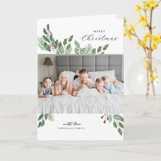 Kaart voor prettige kerstWaterverf (Gele Bloem)