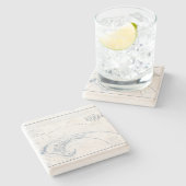  kaart voor provincetown Cape Cod Stenen Onderzetter (Zijkant)