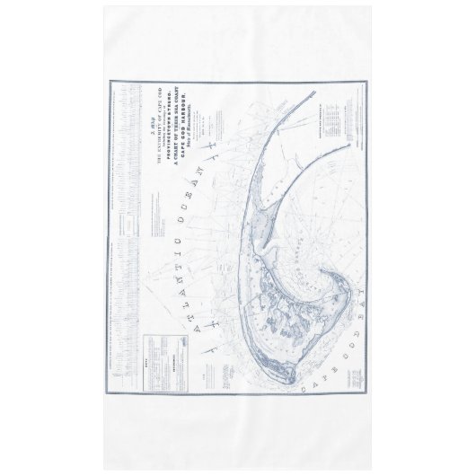 kaart voor provincetown Cape Cod Tafelkleed (Voorkant)