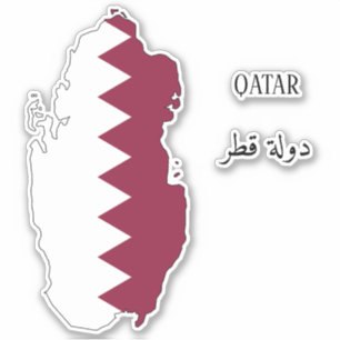Kaart voor Qatar-vlag Sticker