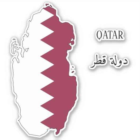 Kaart voor Qatar-vlag Sticker (Voorkant)