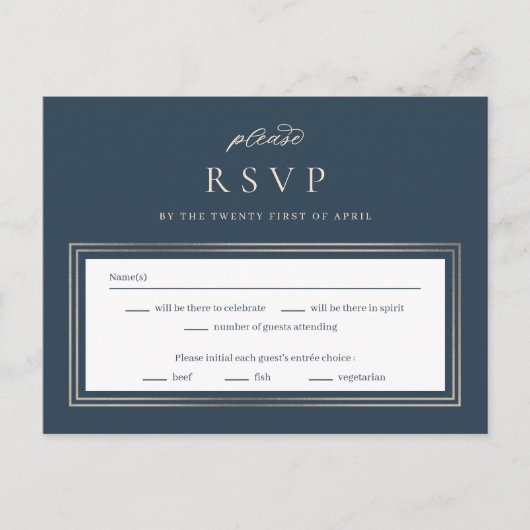 Kaart voor reactie op posh Border Wedding RSVP Rep (Voorkant)