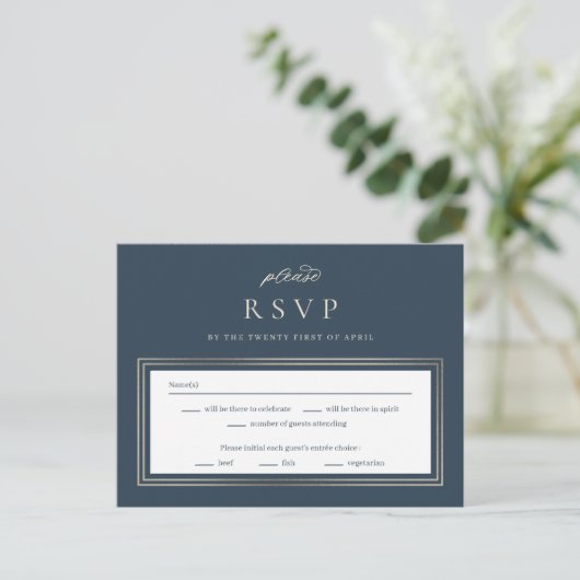 Kaart voor reactie op posh Border Wedding RSVP Rep (Staand voorkant)