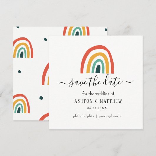 Kaart voor regenboogbruiloft (Voorkant / Achterkant)