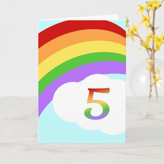 Kaart voor regenboogstralen van 5 jaar oud (Gele Bloem)