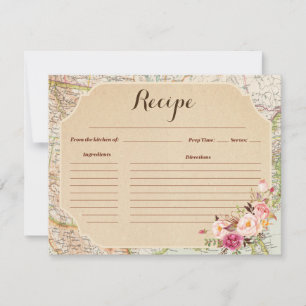 Kaart voor reisrecept voor briefkaarten