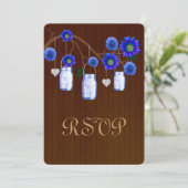 Kaart voor respons op landroestblauwe Mason Jars (Staand voorkant)