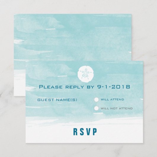 Kaart voor respons op waterverf-zand-dollar (Voorkant / Achterkant)