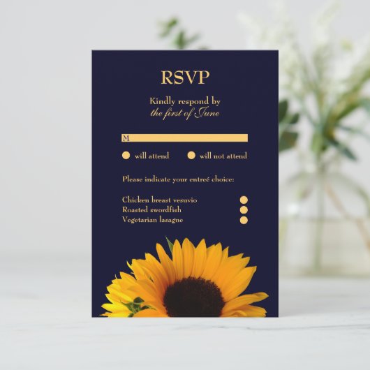 Kaart voor respons op zonneschermen (Navy Blue) (Staand voorkant)