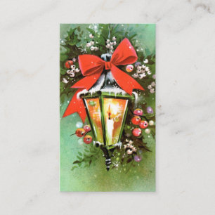 Kaart voor retro Vintage-kerstverlichting Visitekaartje