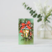 Kaart voor retro Vintage-kerstverlichting Visitekaartje (Staand voorkant)