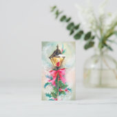 Kaart voor retro Vintage-kerstverlichting Visitekaartje (Staand voorkant)