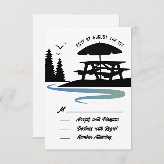 Kaart voor reunion RSVP-respons (Voorkant / Achterkant)